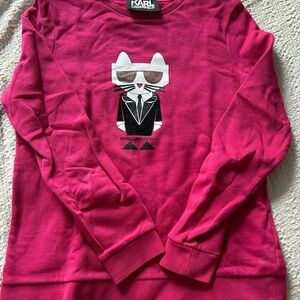 Karl Lagerfeld Fuchsia Cotton Sweatshirt